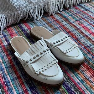 A New Day fringe white loafers with studs
